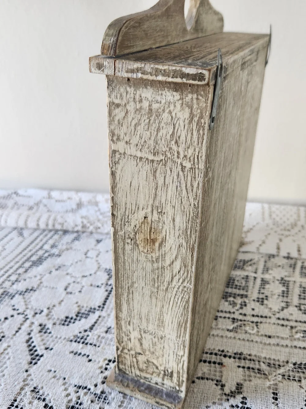 Rustic Cream Wooden Jewelry Organizer Cabinet with Drawers